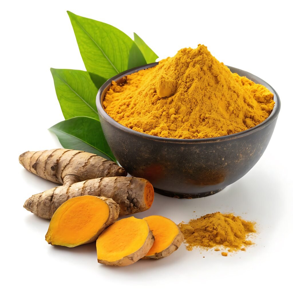 bowl orange yellow spice with leaves few other spices