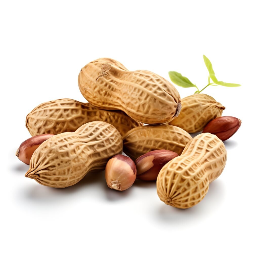 tasty peanuts isolated white background